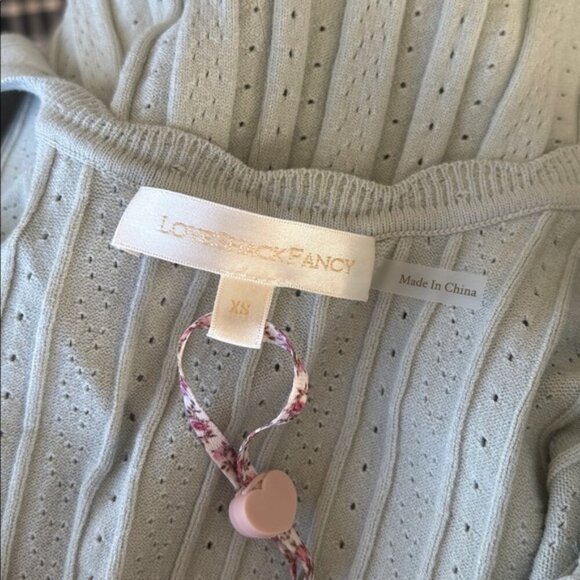 NWT LoveShackFancy Evaluna Stretch Pointelle Mini Dress Eau De Nil | size XS - Picture 13 of 13